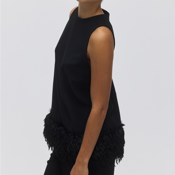 H&M Black Top with Feather Detail - Picture 3 of 8